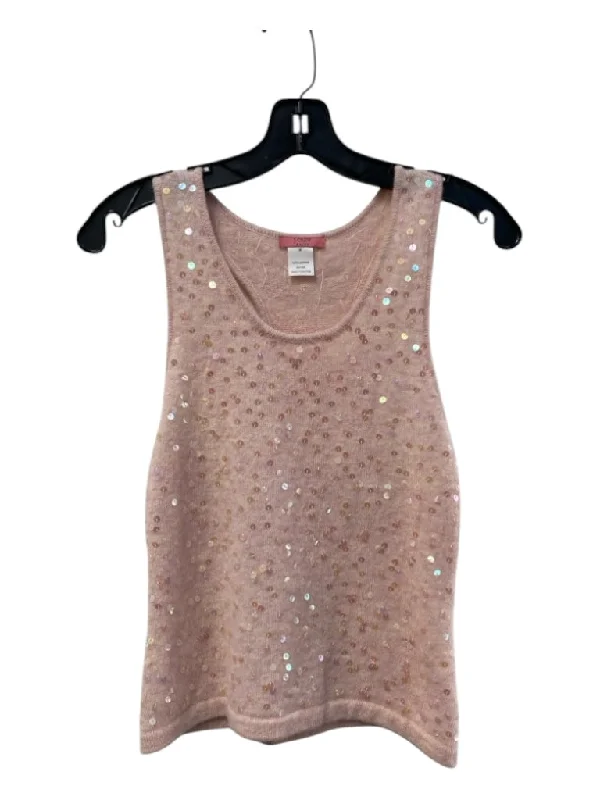 Polyester sleeveless topJ. Crew Size M Blush Lambs Wool Scoop Neck Sleeveless All Over Sequins Top