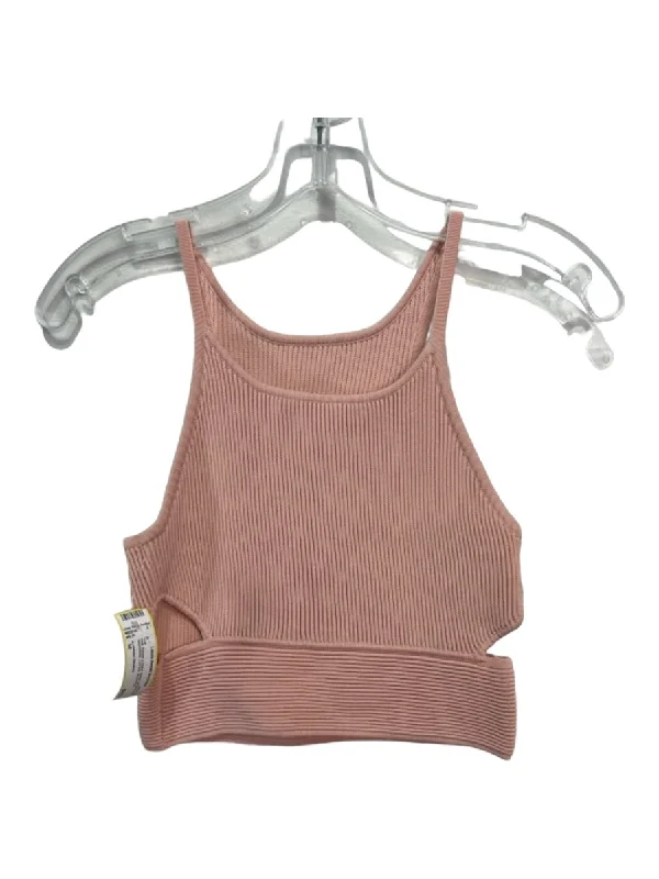 Commuting sleeveless topsJonathan Simkhai Size M Pink Rayon & Nylon Blend Ribbed Knit Sleeveless Top