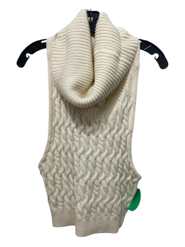 Internet celebrity sleeveless topsOne Teaspoon Size S Cream Wool Cable Knit Cowl Neck Chunky Knit Sleeveless Top