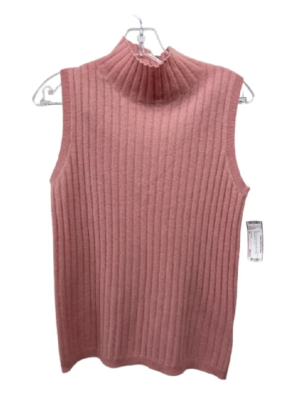 Warm sleeveless topPhilosophy Size M Pink Cashmere Ribbed Mock Neck Sleeveless Top