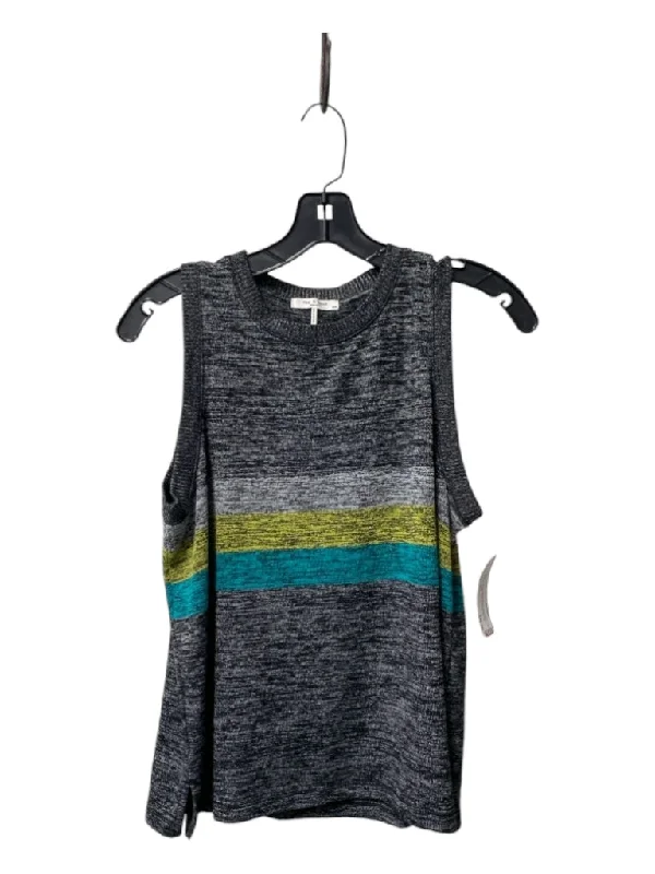 Hollow sleeveless topsRag & Bone Size M Grey & Multi Rayon Blend Sleeveless Striped Detail Top