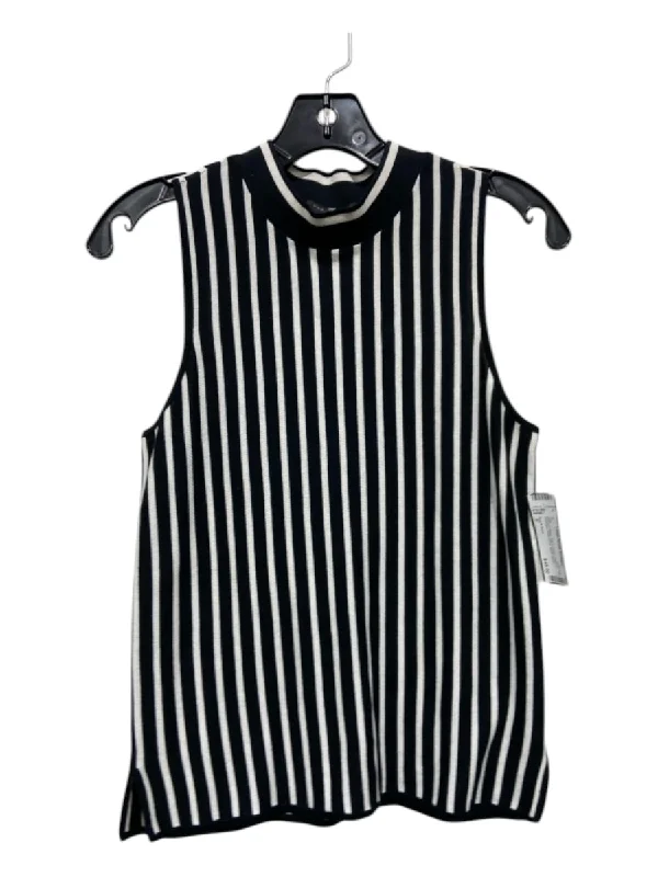 Antistatic sleeveless topRag & Bone Size S Black & White Silk & Cotton Vertical Pinstripe Sleeveless Top