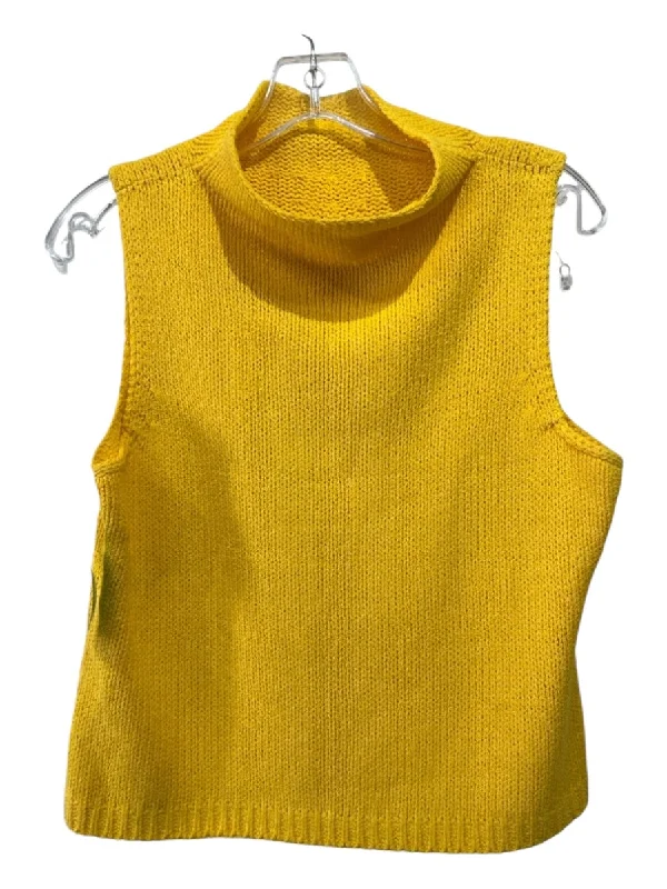 Backless sleeveless topsSt John Sport Size S Yellow Wool Blend High Neck Sleeveless Top