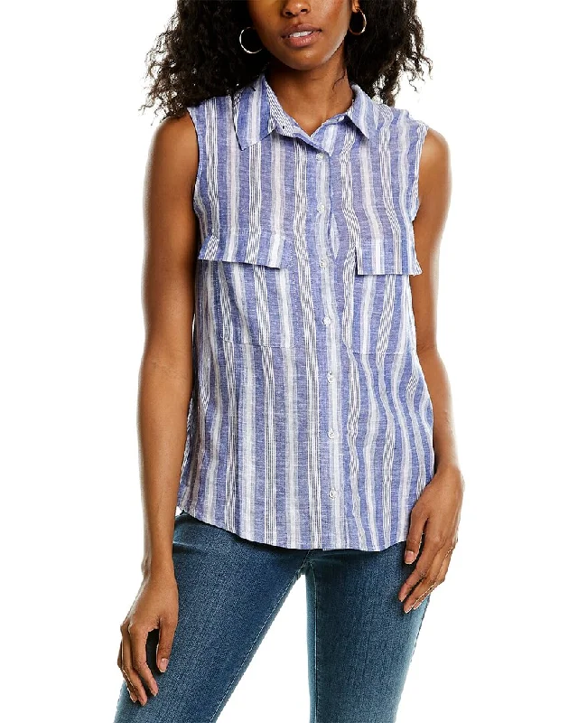 Spliced ​​sleeveless topsTAGS Stripe Sleeveless Top