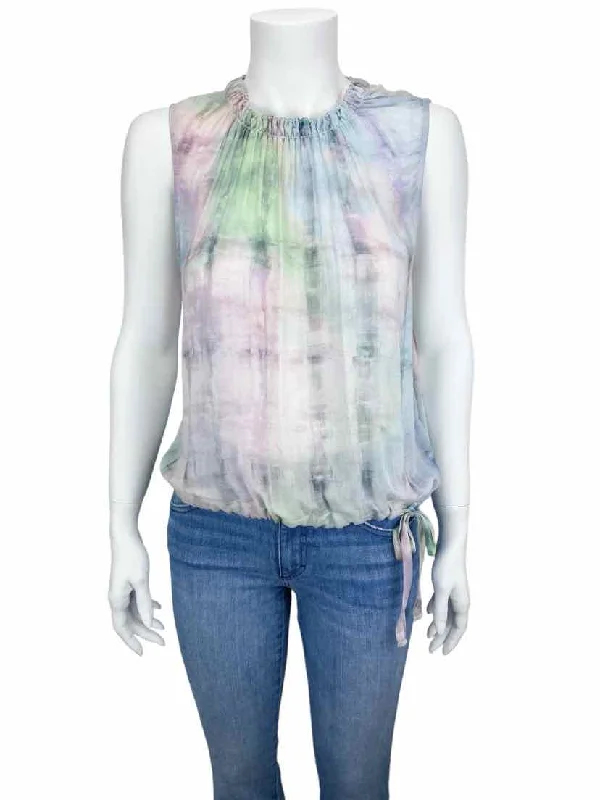 Luxury sleeveless topsBella Dahl Women's Cindy Tie Dye Sleeveless Top Mint Multi Size M