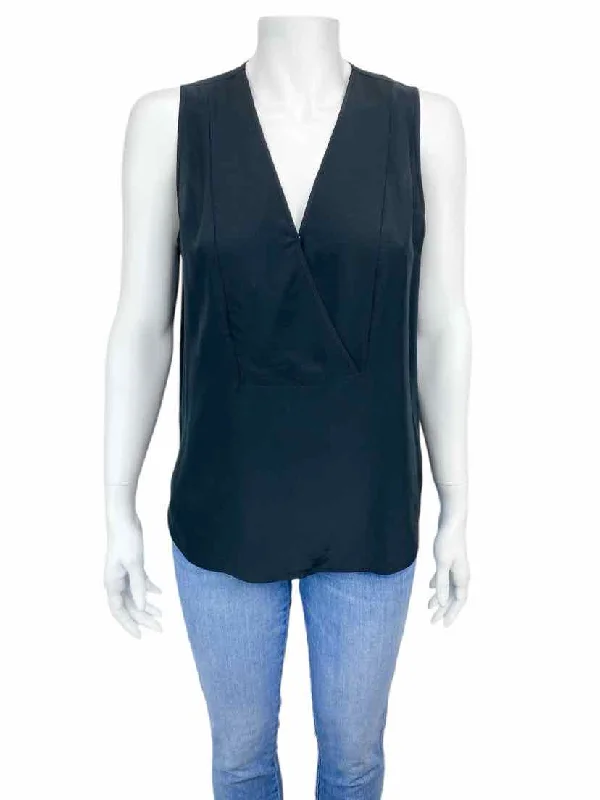 Custom sleeveless topsJ. Crew 365 Women's Sleeveless Silk Surplice Top Black Size S with Tags