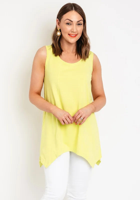 Pullover sleeveless topNaya Sleeveless Jersey Asymmetric Hem Top, Kiwi