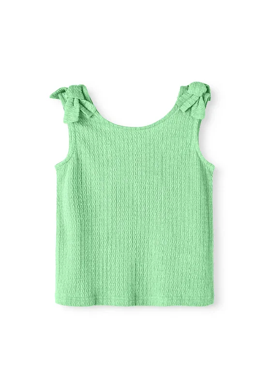 Spliced ​​sleeveless topsName It Kid Girl Fernille Sleeveless Top, Green Ash