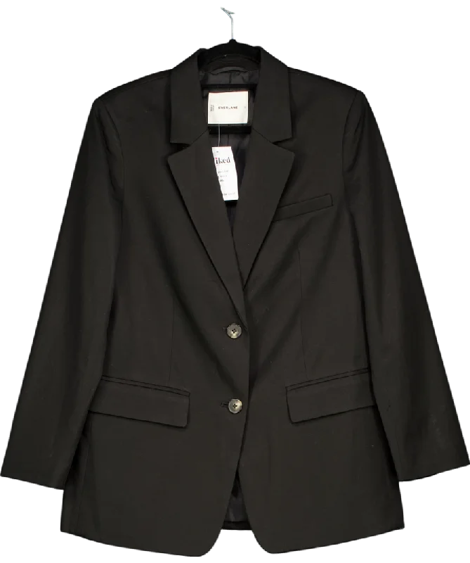 BlazerjerseyEVERLANE Black Oversized Cotton Blend Blazer UK S