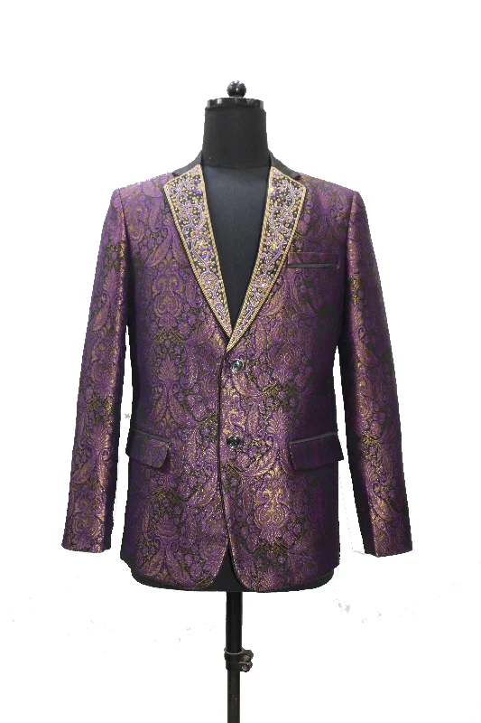 BlazerpassHand Embroidered Amethyst Blazer