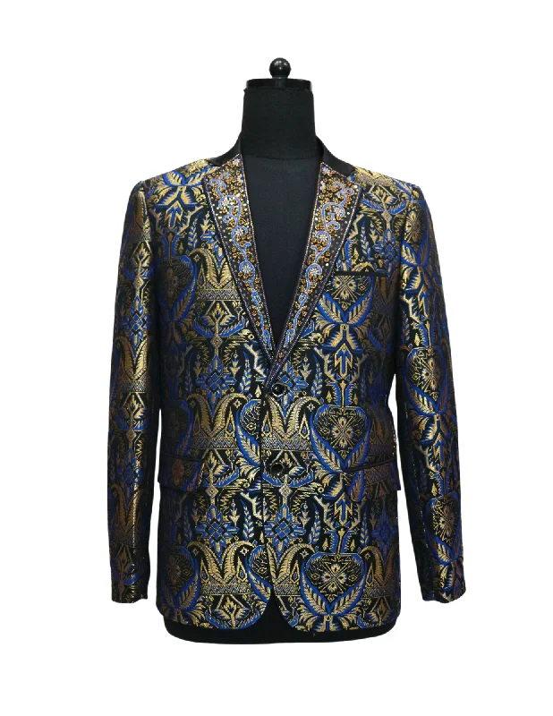 BlazerwebHand Embroidered Blue Wings Blazer