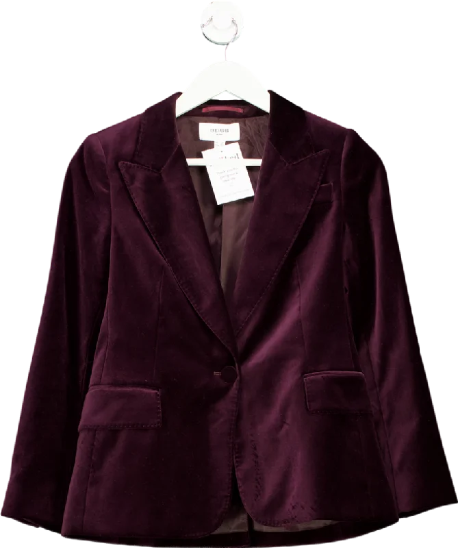 BlazerwearREISS Purple Yasmin 100% Cotton Velvet Blazer Petite UK 6