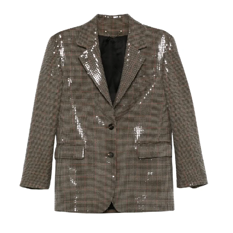 BlazerlossHoundstooth Sequin Blazer