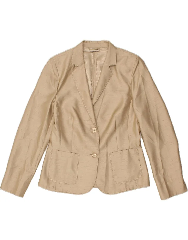 BlazergadgetBASLER Womens 2 Button Blazer Jacket UK 12 Medium  Beige Polyester