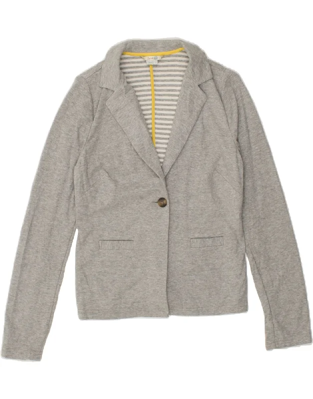 BlazercoachBODEN Womens 1 Button Blazer Jacket UK 12 Medium Grey Cotton