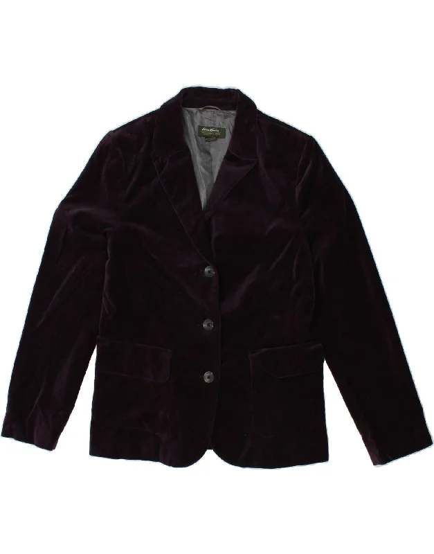 BlazerfanbaseEDDIE BAUER Womens Velvet 3 Button Blazer Jacket UK 12 Medium Purple