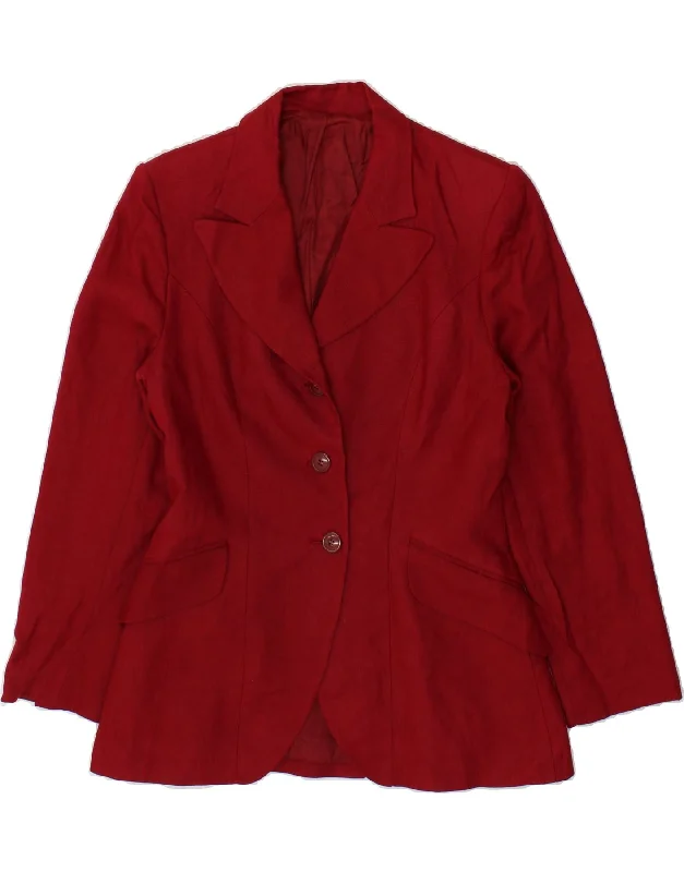 BlazerjacketHOBBS Womens 3 Button Blazer Jacket UK 12 Medium  Red Linen