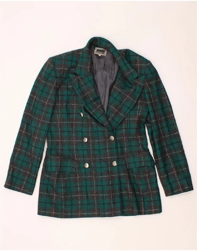 BlazersecurityLUISA SPAGNOLI Womens Blazer Jacket IT 46 Large Green Check