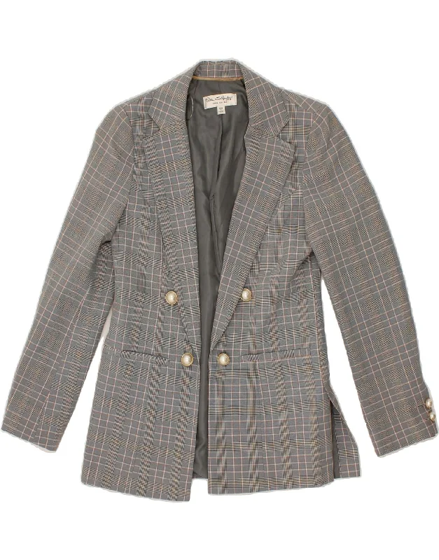 BlazeranalyticsMISS SELFRIDGE Womens Open Blazer Jacket UK 8 Small Grey Check Polyester