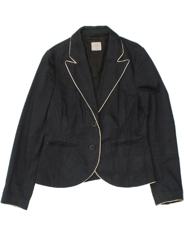 BlazerartOASIS Womens 2 Button Blazer Jacket UK 16 Large Navy Blue Pinstripe