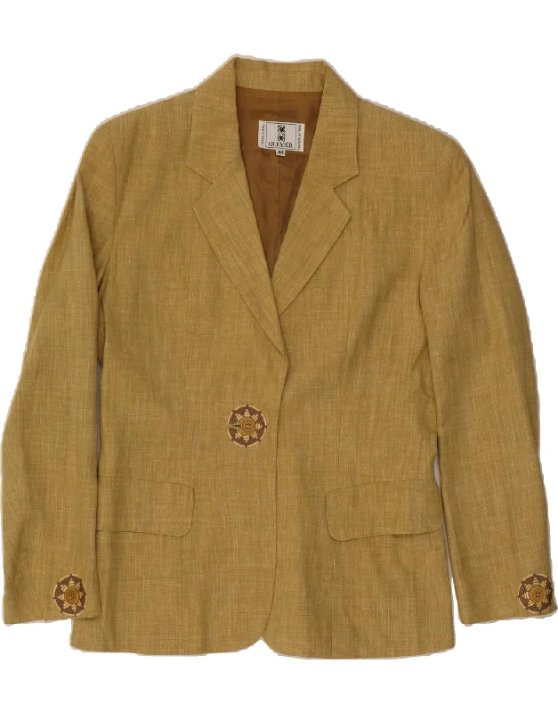 BlazerinitiativeOLIVER BY VALENTINO Womens 1 Button Blazer Jacket IT 44 Medium Khaki