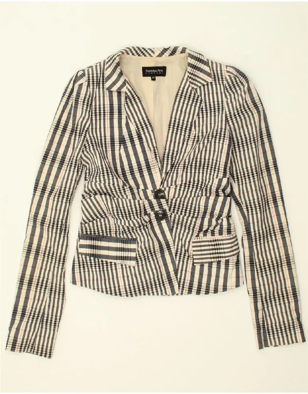 BlazertailorPATRIZIA PEPE Womens Firenze Blazer Jacket IT 42 Medium White Striped