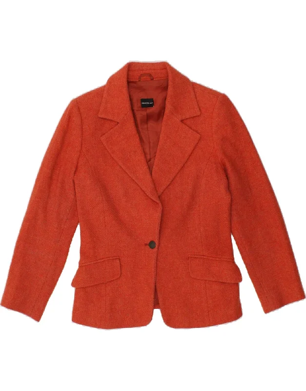 BlazerdefeatPENNY BLACK Womens 1 Button Blazer Jacket UK 12 Medium Orange