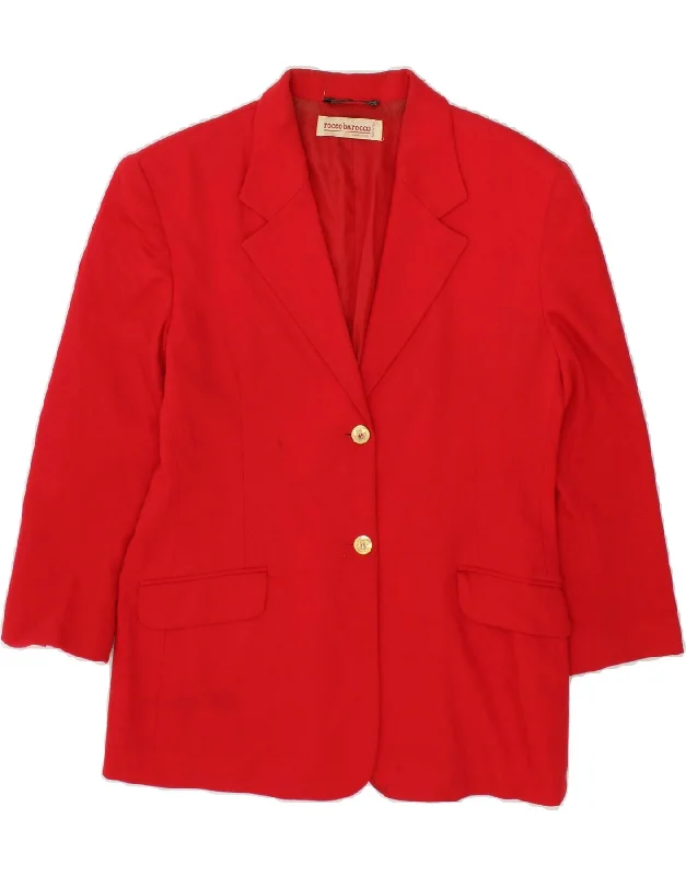 BlazermovementROCCOBAROCCO Womens 2 Button Blazer Jacket UK 12 Medium Red