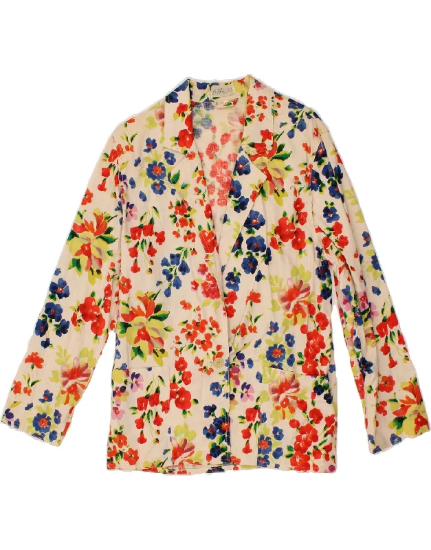 BlazerlegendVINTAGE Womens 1 Button Blazer Jacket UK 14 Medium Multicoloured Floral