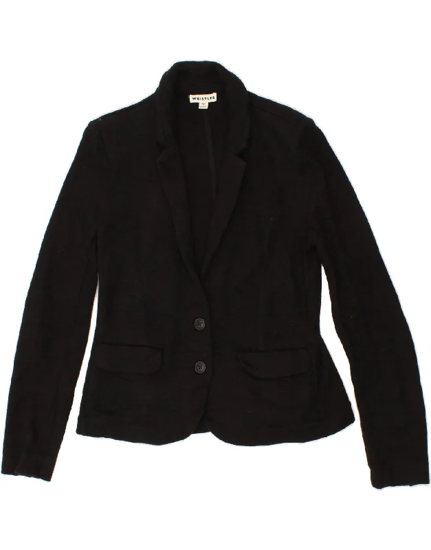 BlazerrivalWHISTLES Womens 2 Button Blazer Jacket UK 8 Small  Black Cotton